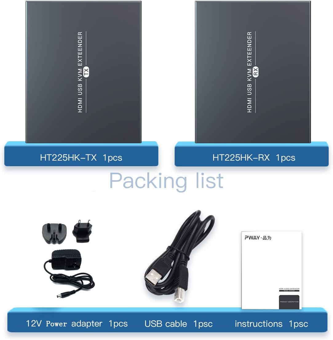 HDMI KVM USB Extender Over Ethernet Cat5e/6 Up to 50m/164ft 1080P 3D Y516