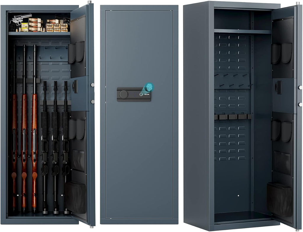 Large Gun Safe with Biometric Fingerprint Keypad Locks, 56*20*15 In F53299