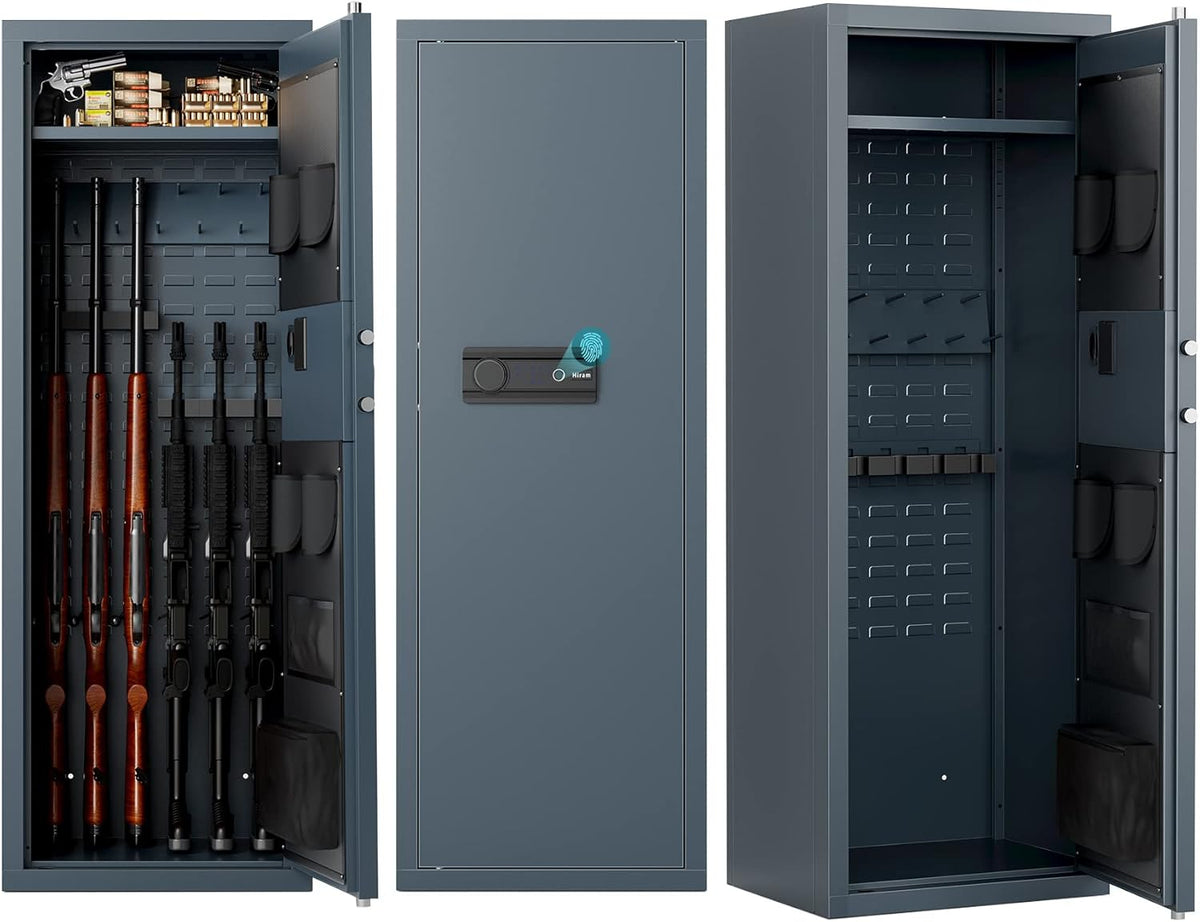 Large Gun Safe with Biometric Fingerprint Keypad Locks, 56*20*15 In F53299