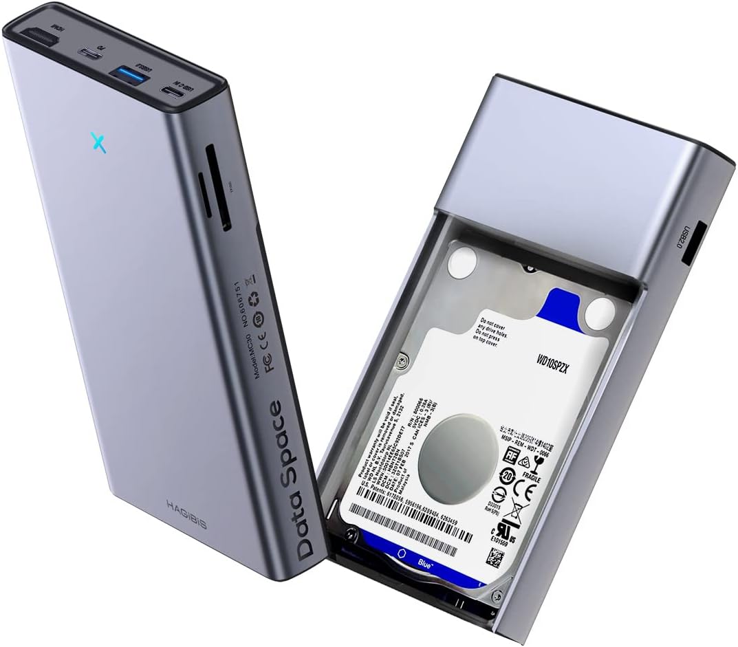 USB-C Hub with Hard Drive Enclosure, 2.5-inch SATA Docking Station C397560