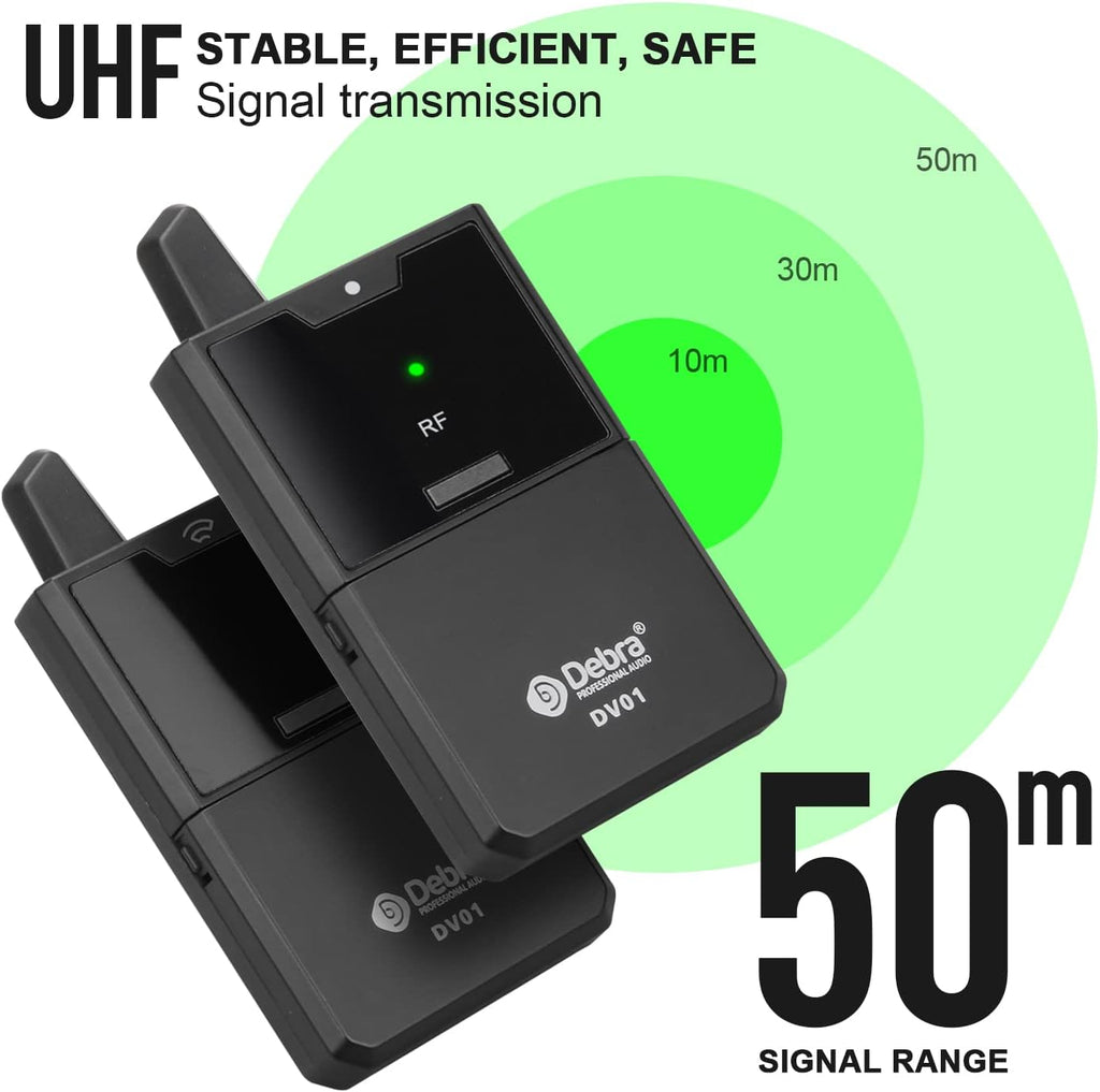 UHF Wireless Lavalier Microphone System with Transmitter and Receiver O840