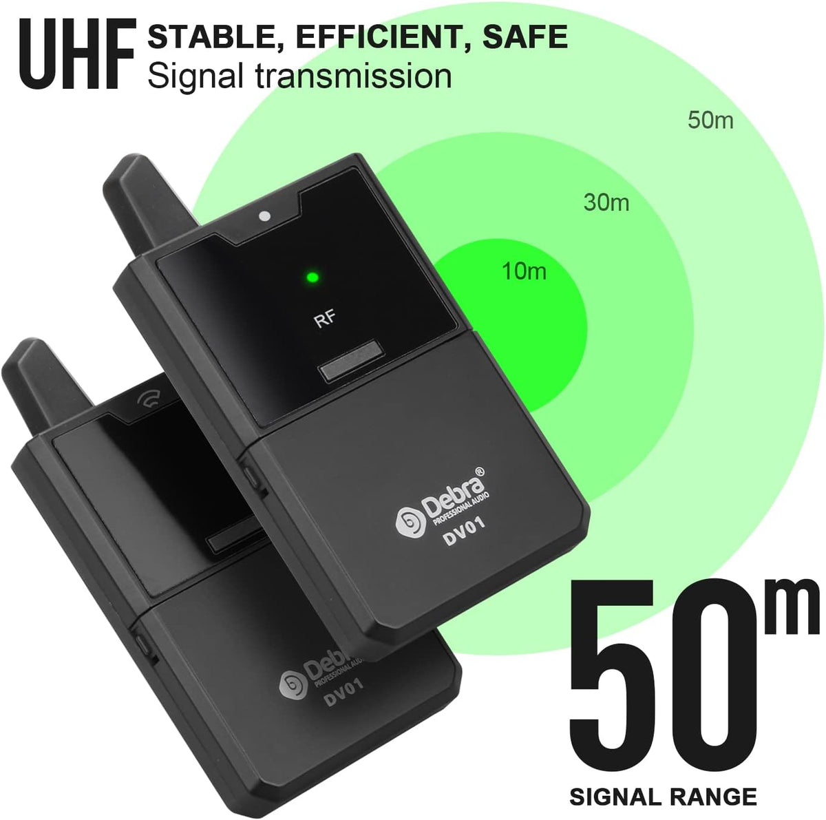 UHF Wireless Lavalier Microphone System with Transmitter and Receiver O840