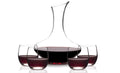 5 pieces Hand Blown Lead Free Crystal Glass Wine Decanter Carafe Aerator with Stemless Wine Glasses E175868