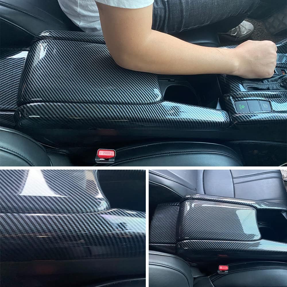 Carbon Fiber Color Car Armrest Box Cover Center Console Panel I164749