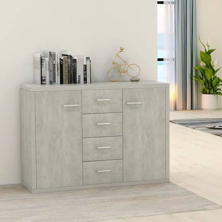 Light Gray Storage Cabinet with Two Doors and Four Draws I473