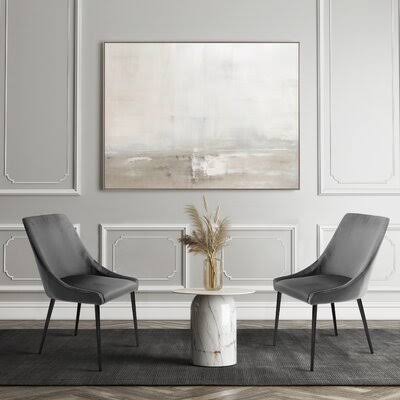 Gray Velvet Upholstered Side Chair Z9034