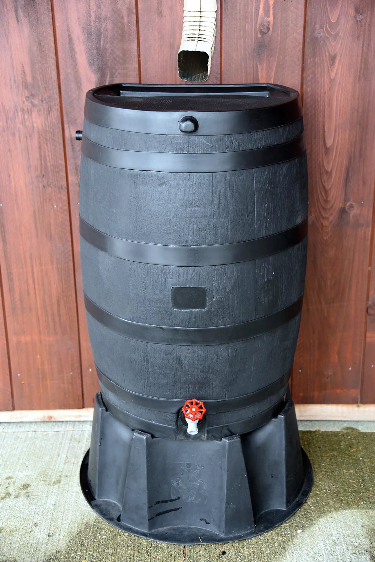 Black 50 Gallon Polyethylene Rain Barrel G105599