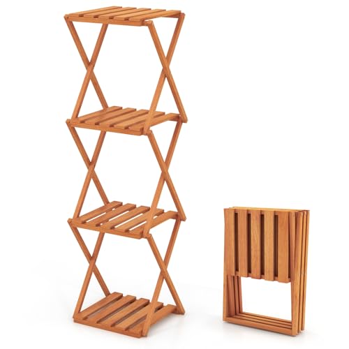 4-Tier Foldable Wooden Plant Stand F482635