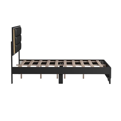 3-Pieces Queen Size Upholstered Bedroom Sets with LED Lights P2588