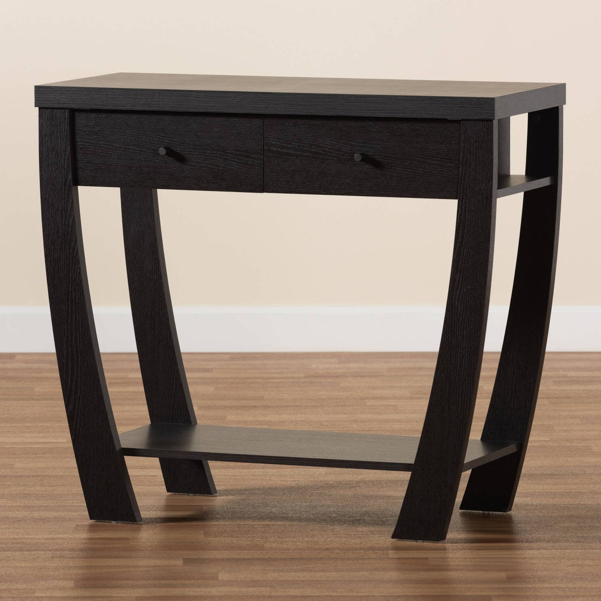 Dark Brown Wood 2-Drawer Console Table Q61288
