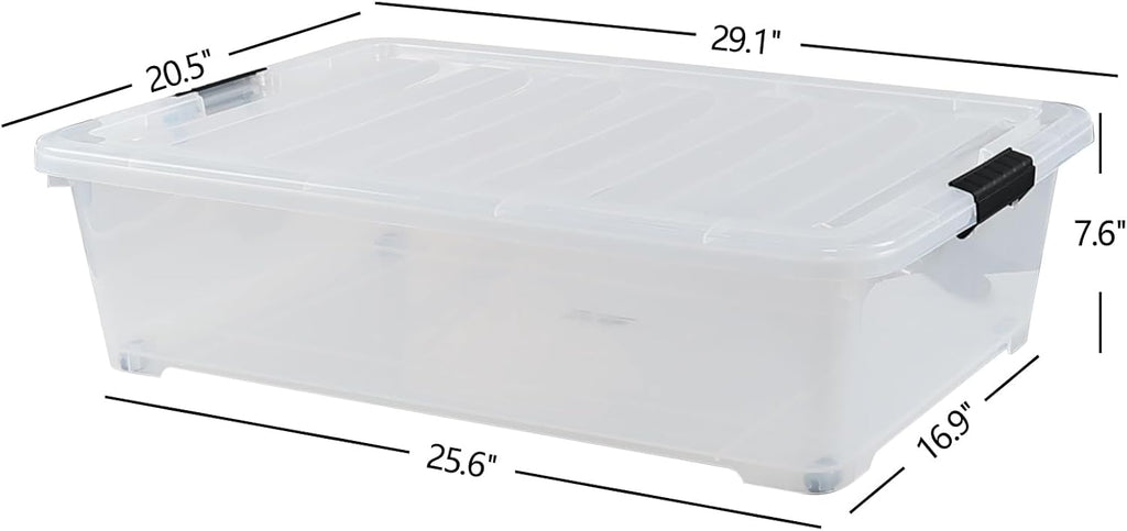 3-Pack 50 Quart Plastic Underbed Storage Bins with Lids W462