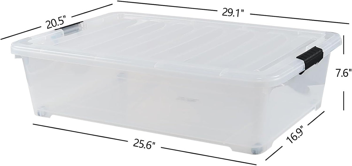 3-Pack 50 Quart Plastic Underbed Storage Bins with Lids W462