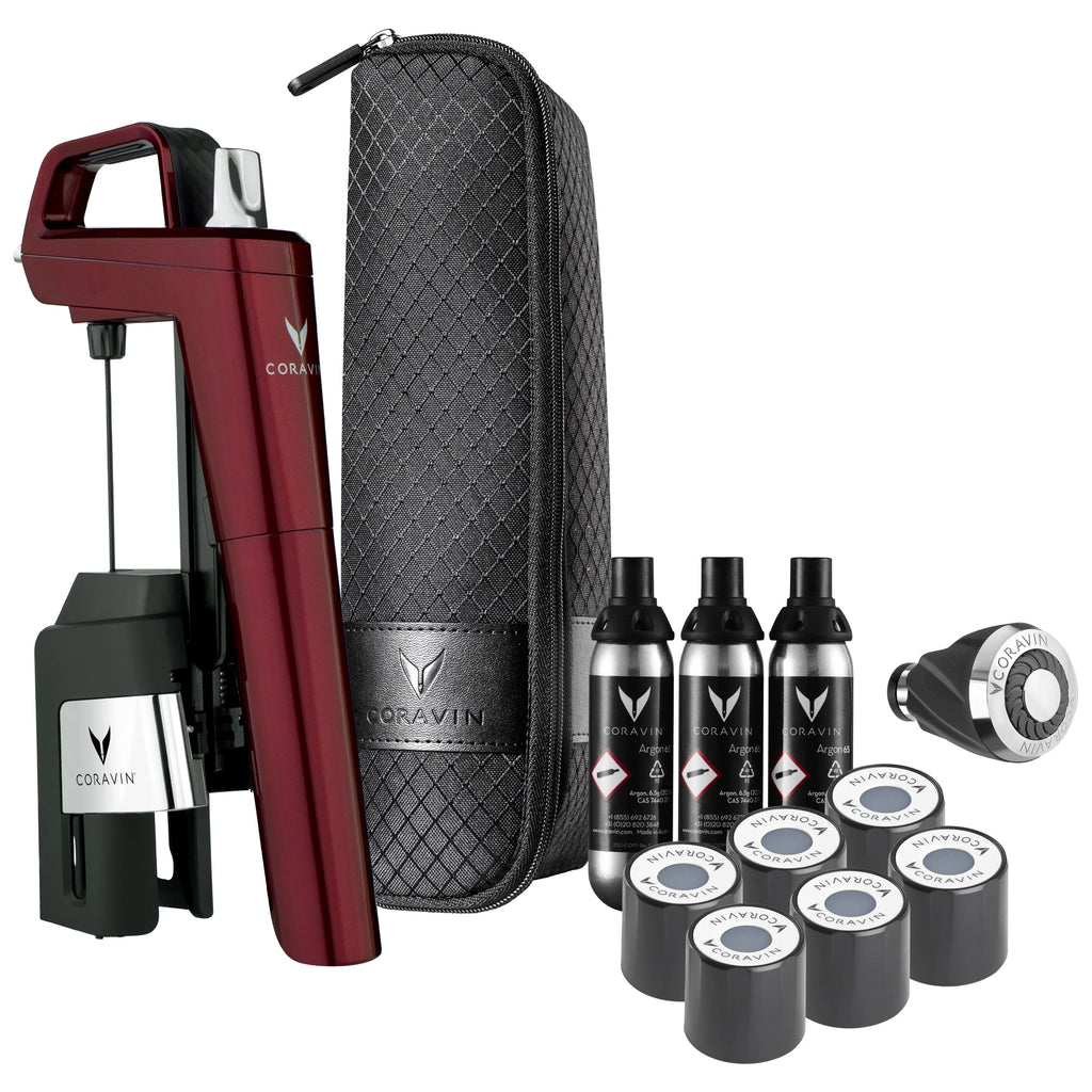 Burgundy Wine Preservation System with 3 Gas Capsules E853526