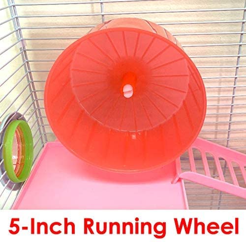Large Twin Tower 5-Levels Crossing Tube Habitat Wire Animal Cage with Deep Base Q896605