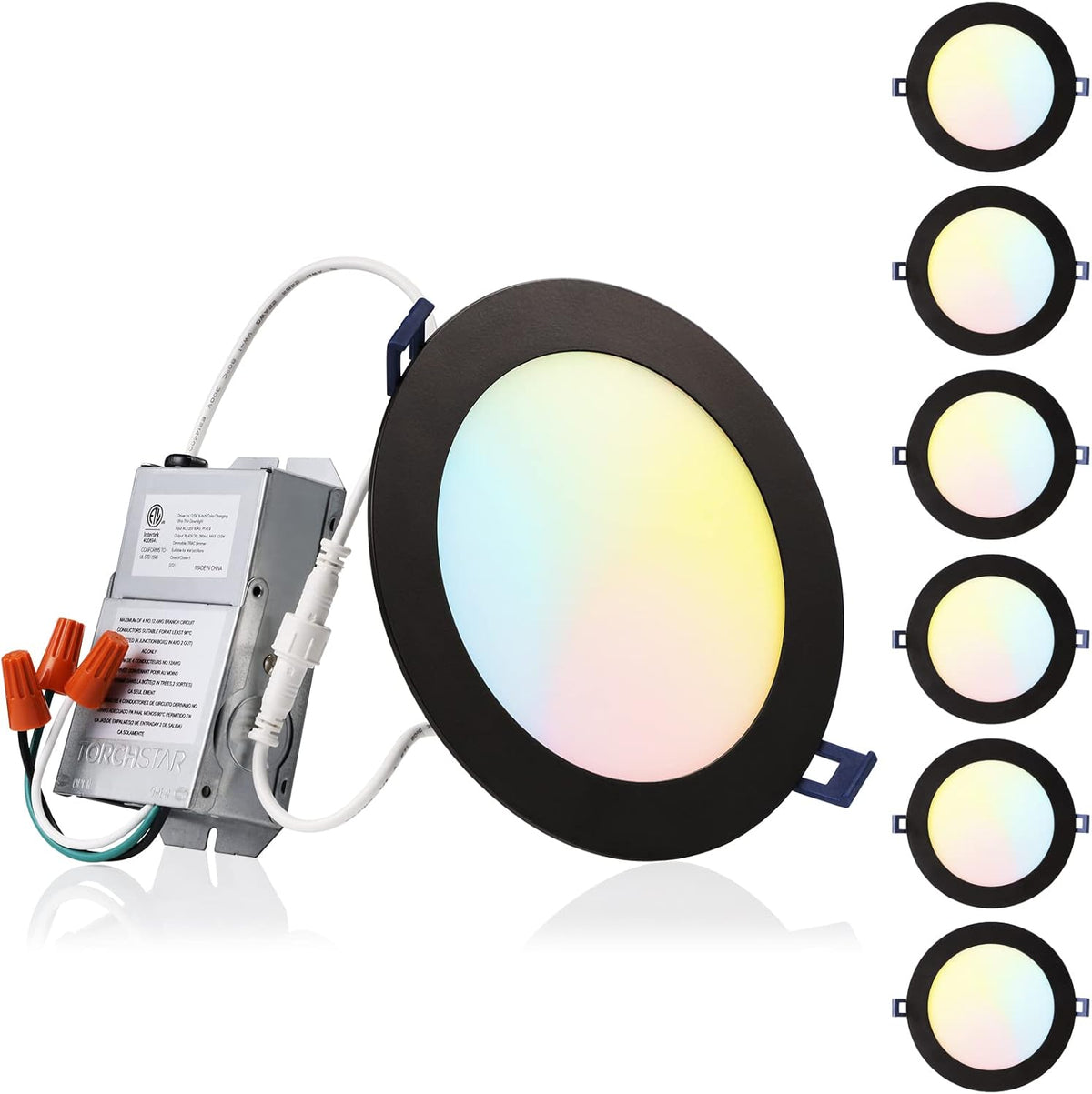 6 Inch Ultra-Thin LED Recessed Light, Dimmable Canless Slim Downlight, Oil Rubbed Bronze, Pack of 6 A32006