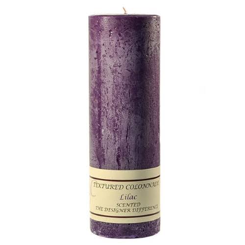 Textured Lilac Pillar Candles 3 Pc Y704