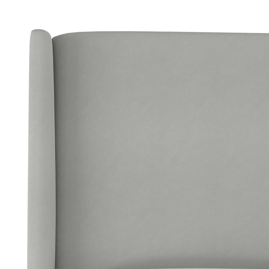 California King Wingback Headboard Medium Gray Velvet T1812