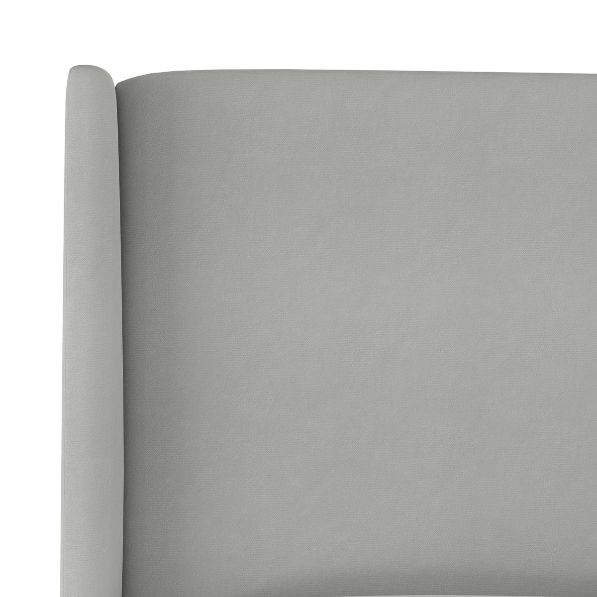 California King Wingback Headboard Medium Gray Velvet T1812