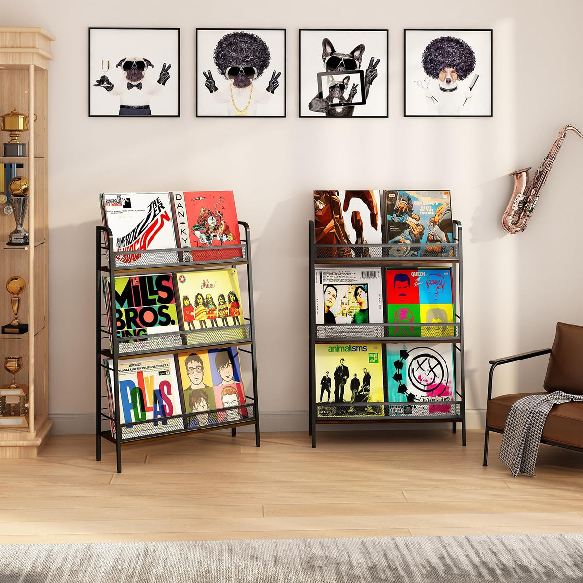 3 Tiers Solid Metal LP Record Storage Rack R208