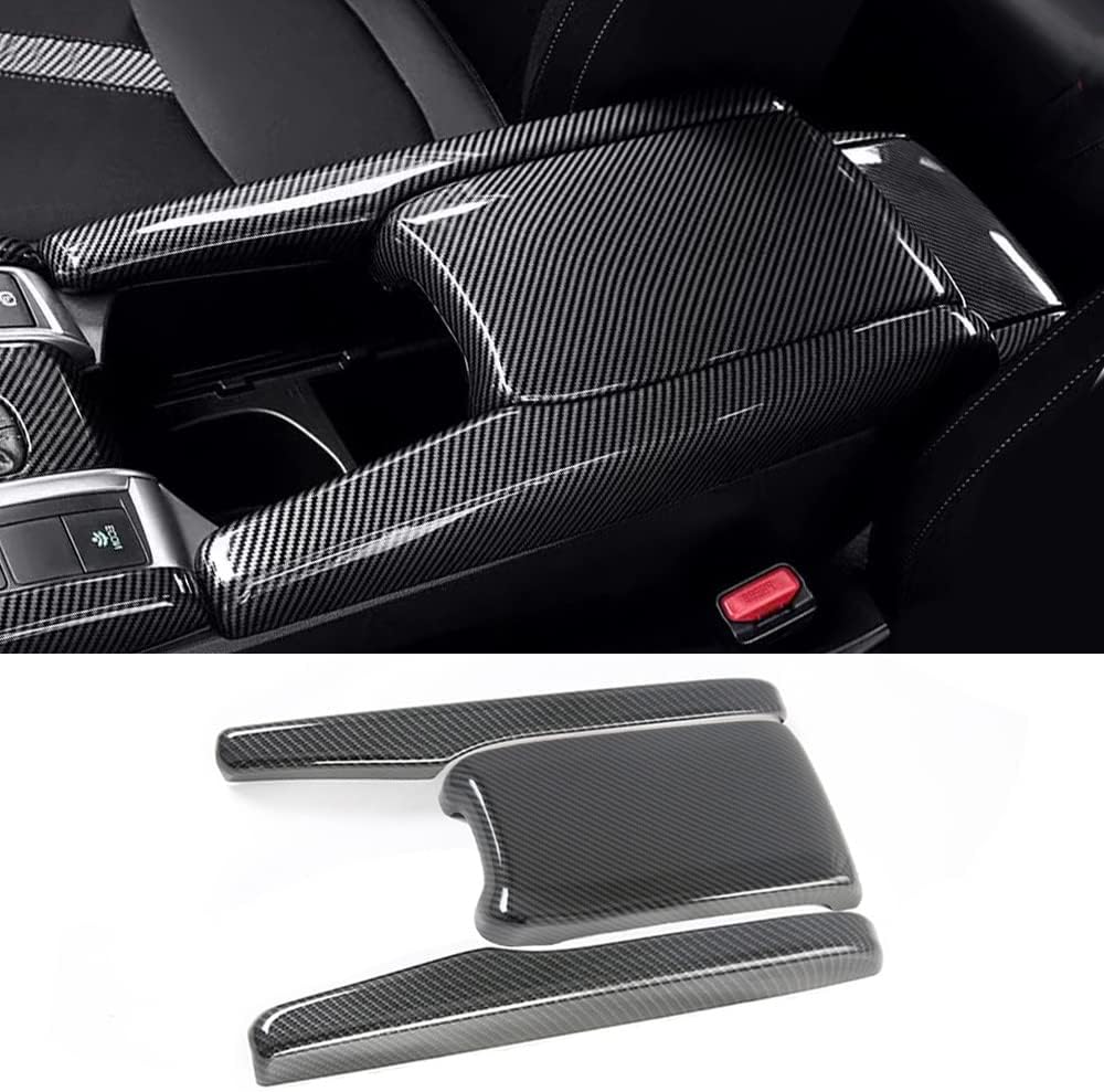 Carbon Fiber Color Car Armrest Box Cover Center Console Panel I164749