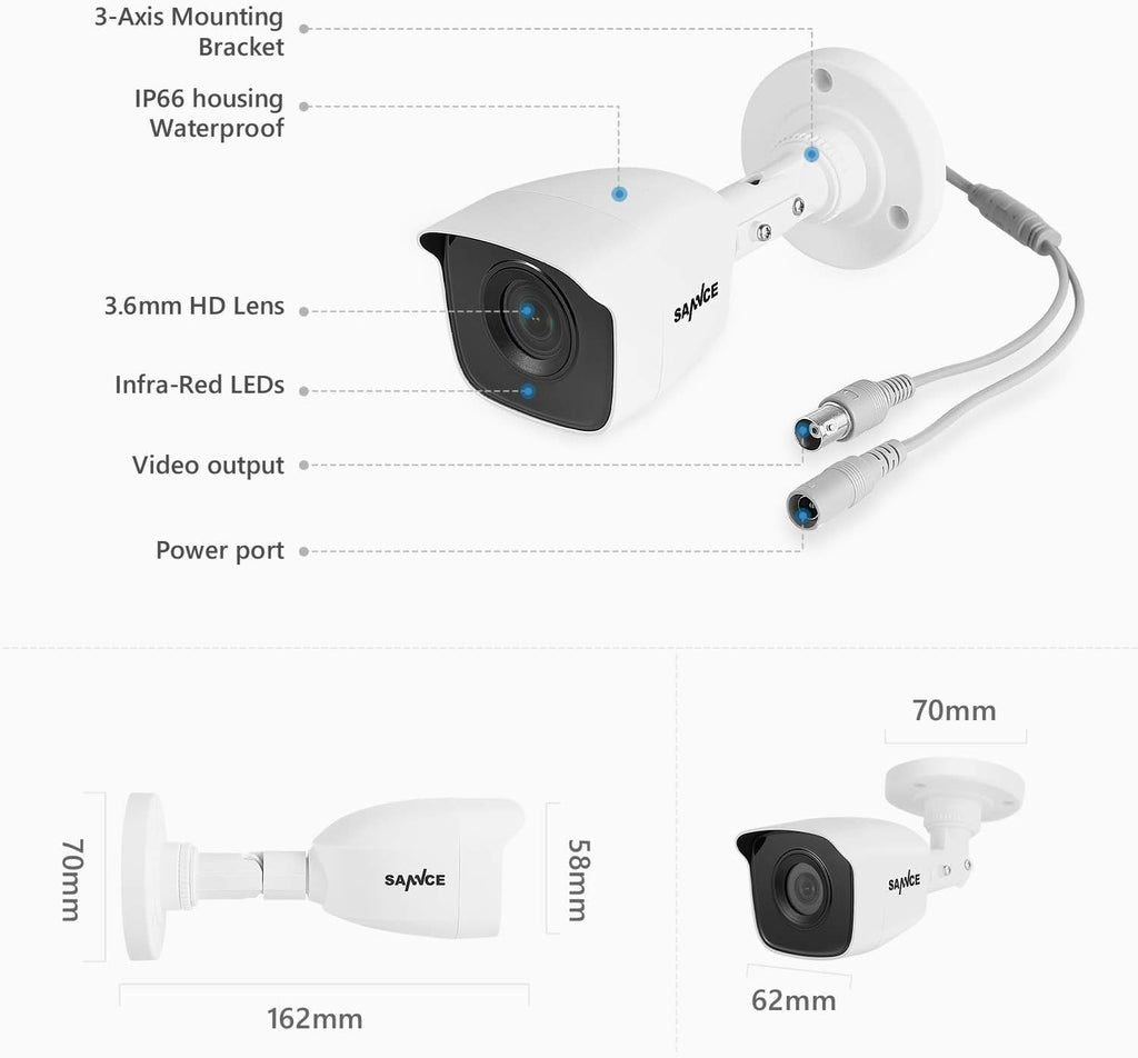 1080P 4 Channel Security Camera System with 2 Outdoor Cameras F74504