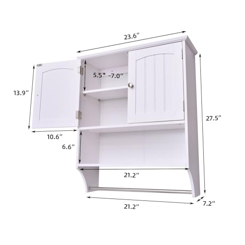 Bathroom Wall Cabinet with Towel Bar Storage Cabinet E942