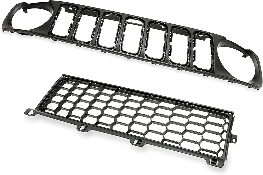 Black 2pcs Front Grille and Lower Grille P405127