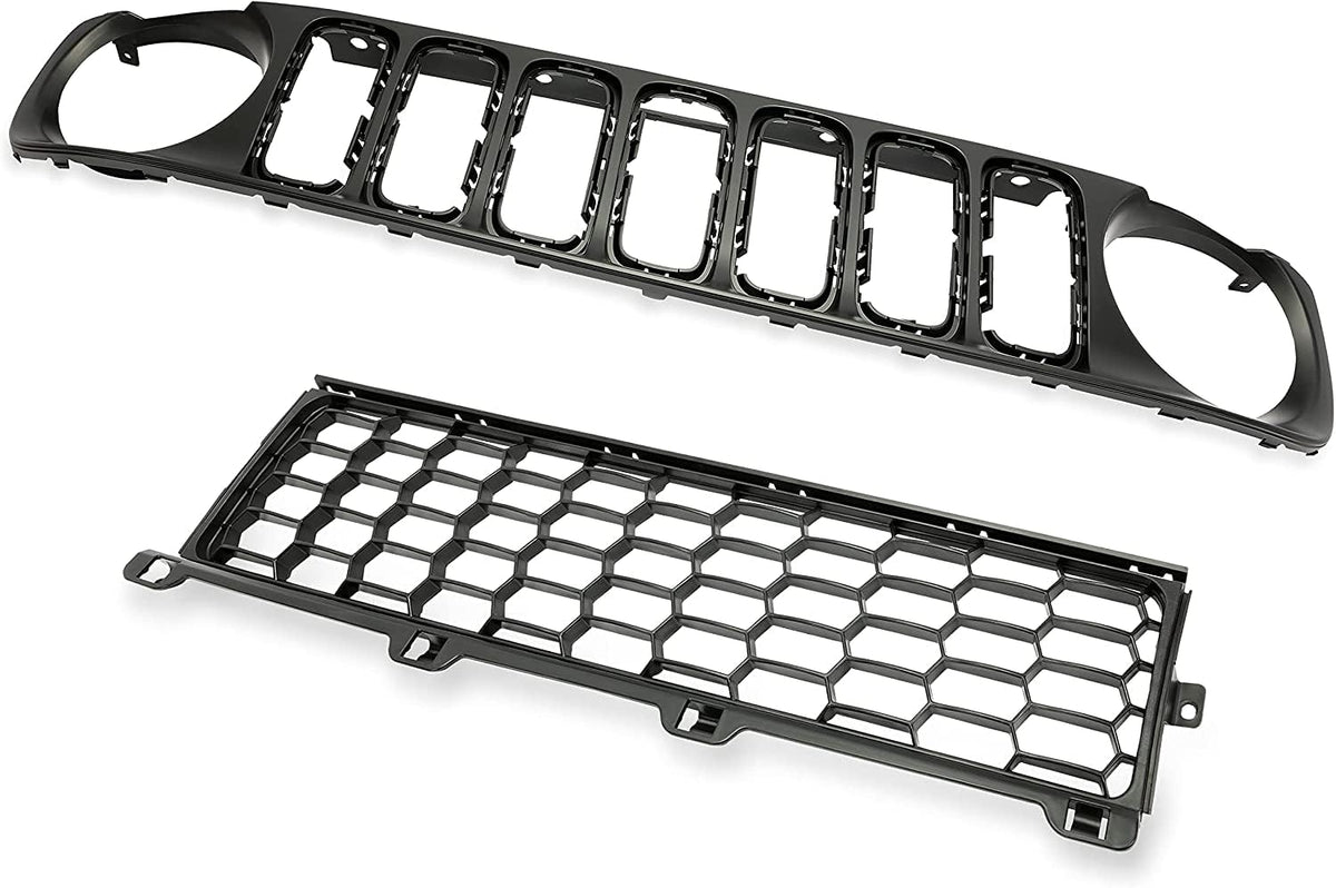 Black 2pcs Front Grille and Lower Grille P405127
