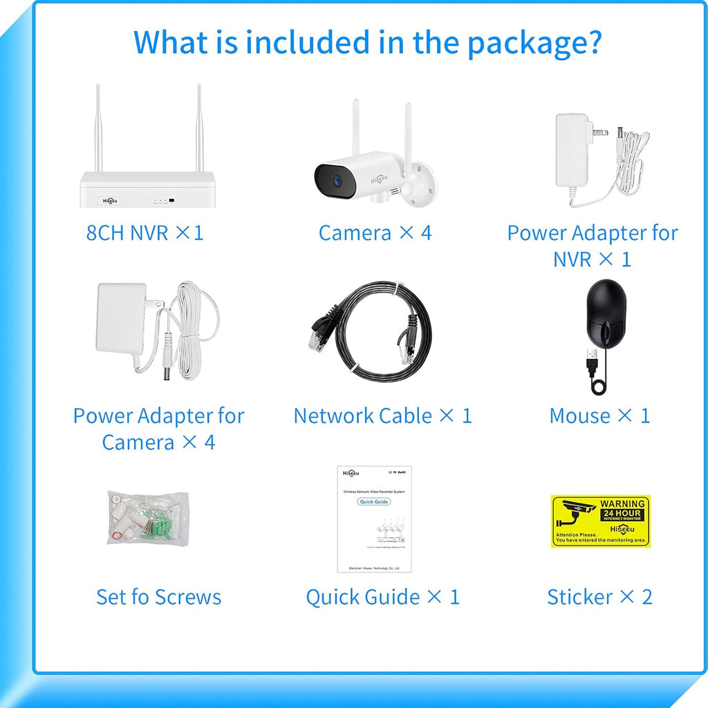 3MP Wireless Security Camera System with 8CH NVR and 1TB Hard Drive N756588