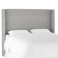 California King Wingback Headboard Medium Gray Velvet T1812