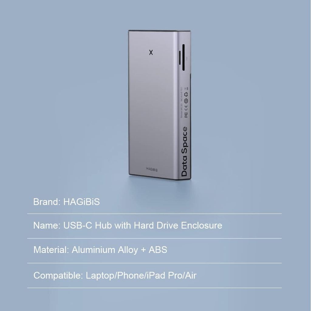 USB-C Hub with Hard Drive Enclosure, 2.5-inch SATA Docking Station C397560