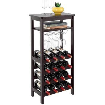 Bamboo Wine Rack 16 Bottles Stackable E778
