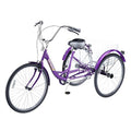 24 Inch Blue 7-Speed Adult Tricycle with Large Basket R123
