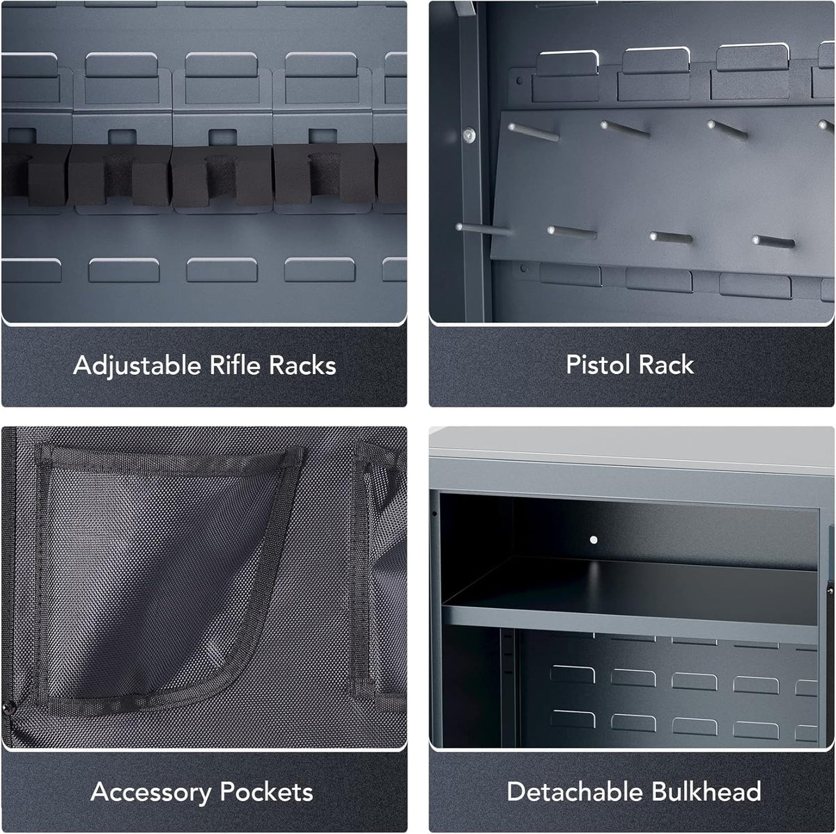 Large Gun Safe with Biometric Fingerprint Keypad Locks, 56*20*15 In F53299