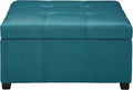 Dark Teal Fabric Storage Ottoman T43242