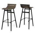 Wooden Barstool Set of 2 Gray Black E594