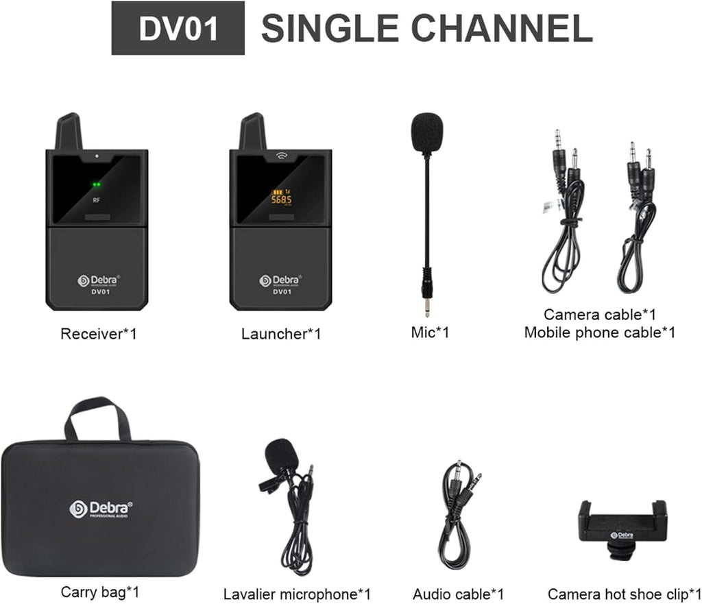 UHF Wireless Lavalier Microphone System with Transmitter and Receiver O840