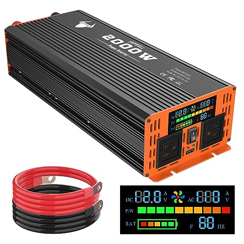 3000 Watt Power Inverter, 12V DC to 110V AC Converter, with LED Display, Dual AC Outlets, USB Port Y2566