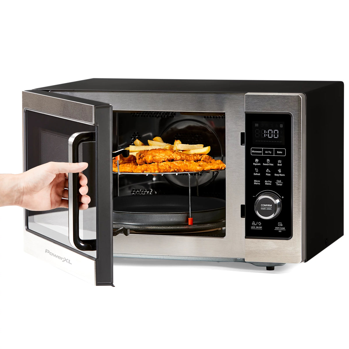 Stainless Steel / Black Microwave Air Fryer, 1cu. ft. L747