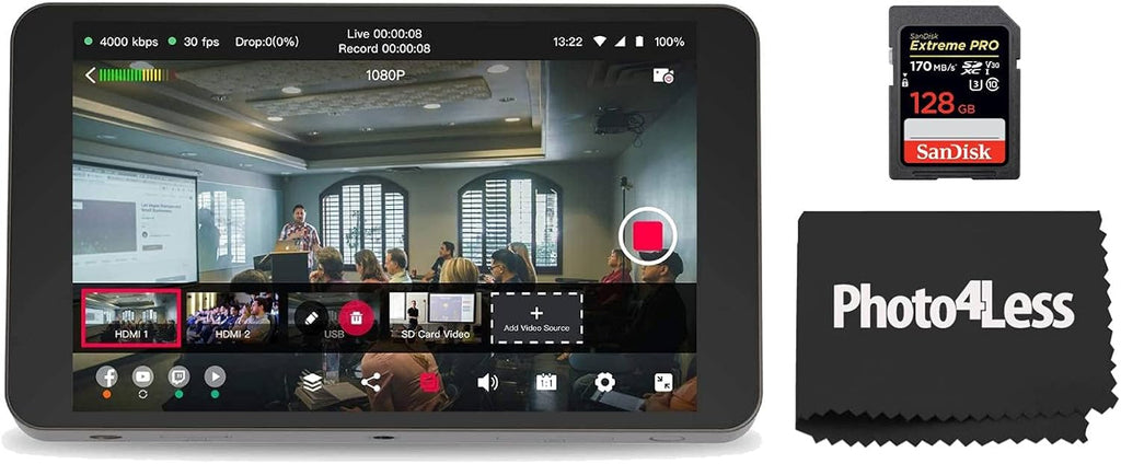 Portable Live Stream Studio with SD Card and HDMI Cables H835