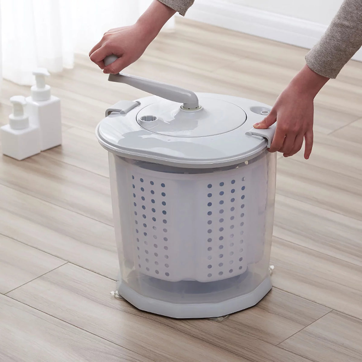 Gray Mini Portable Manual Washing Machine J606