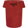 Round Plastic Trash Can 44 Gallons Red J592