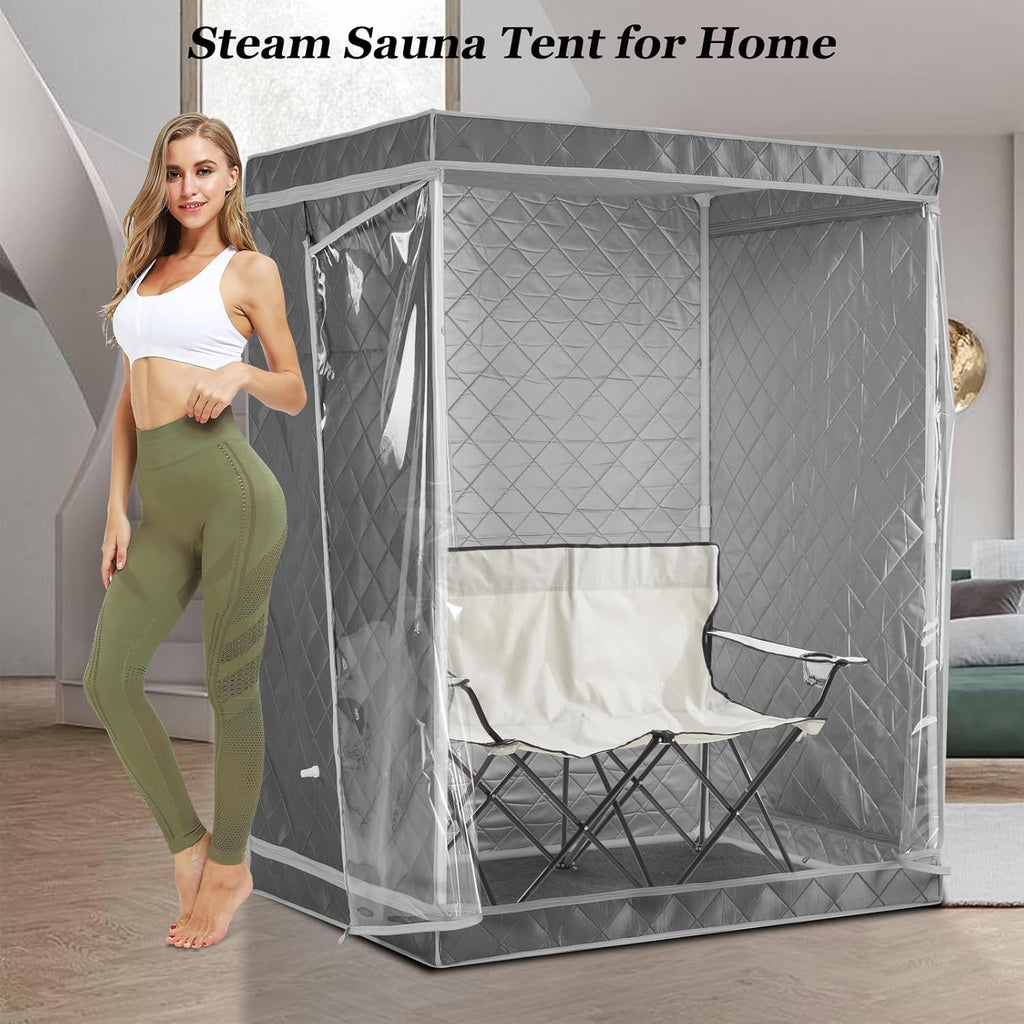 Full Size 2 Person Portable Steam Sauna Tent (Grey) O406144