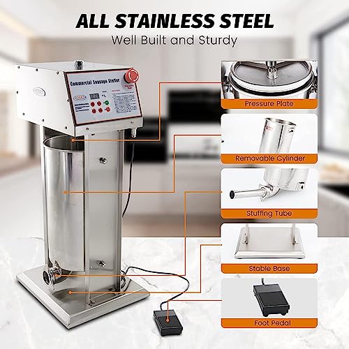 22LB Stainless Steel Electric Sausage Stuffer F562