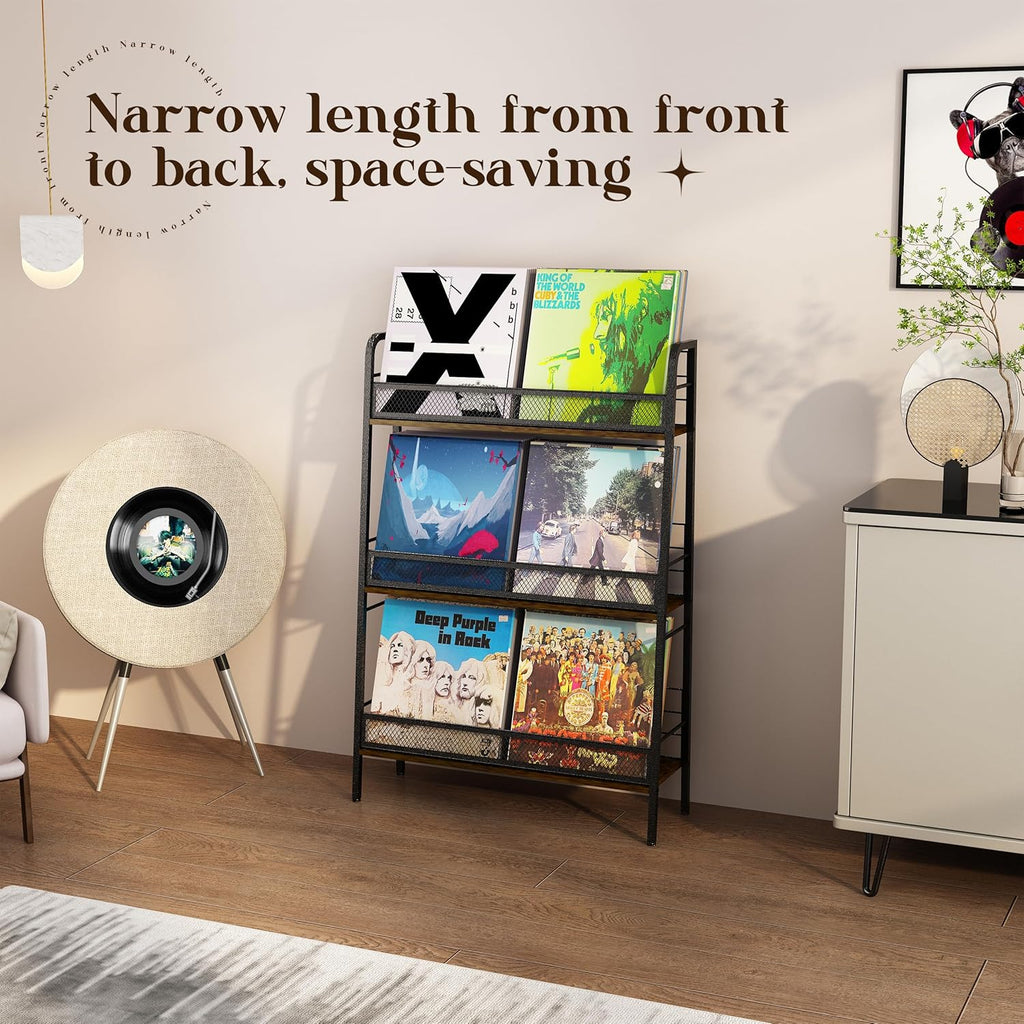 3 Tiers Solid Metal LP Record Storage Rack R208