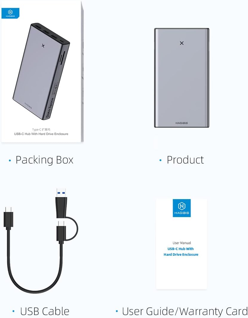 USB-C Hub with Hard Drive Enclosure, 2.5-inch SATA Docking Station C397560