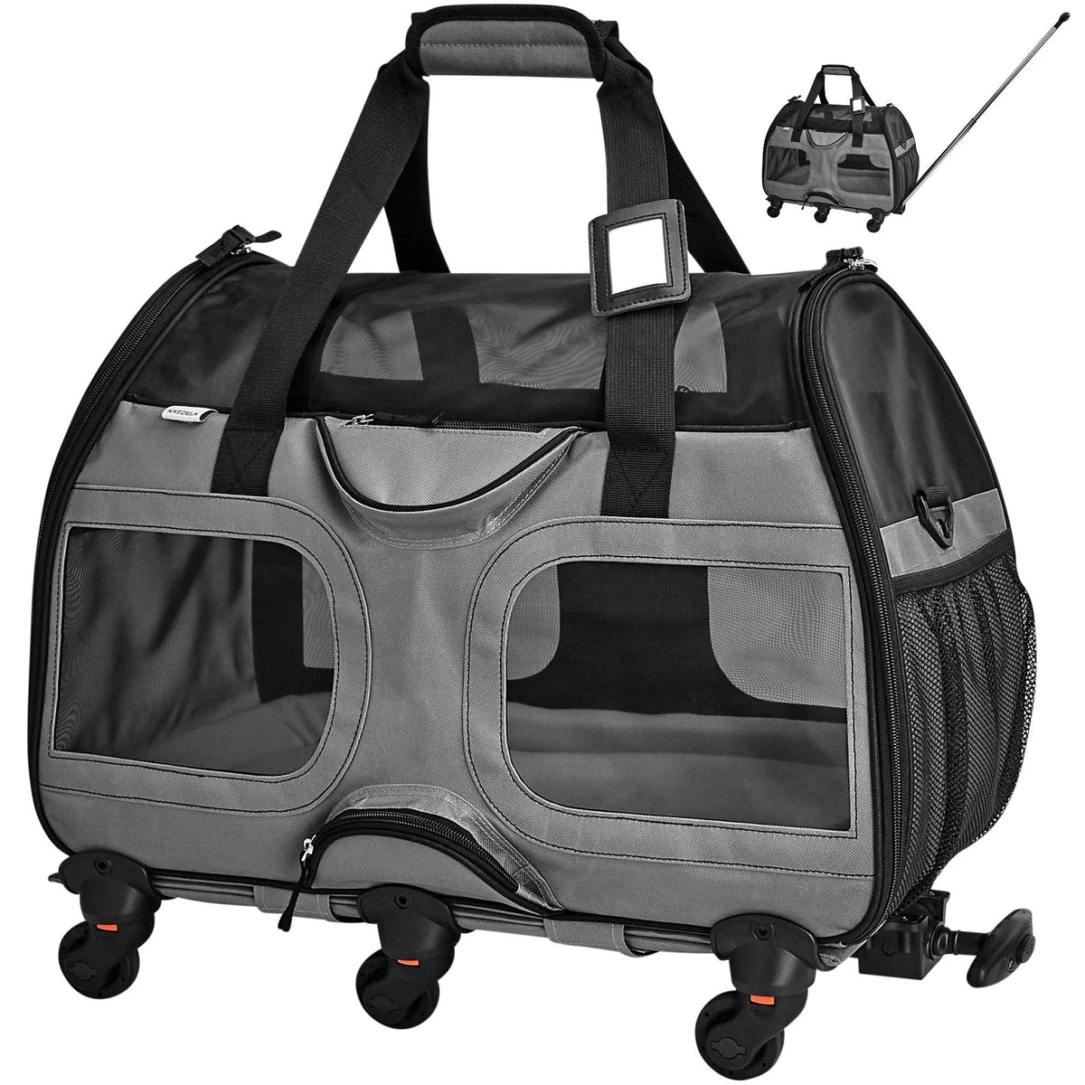 Pet Carrier with Removable Wheels Gray U7636