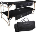 Black Outdoor Convertible 2 Person Camping Cot with 2 Side Organizers Q964
