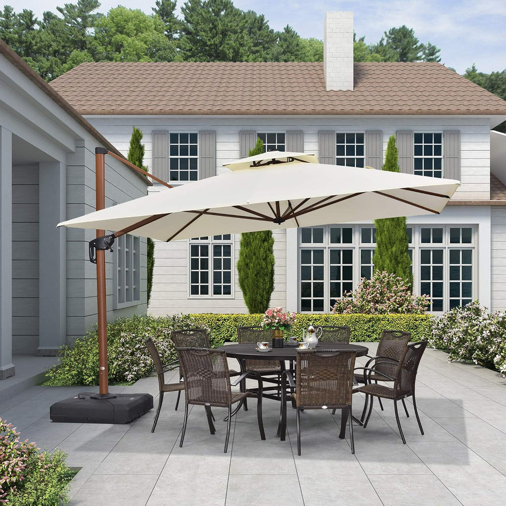 10ft Beige Cantilever Patio Umbrella D31331
