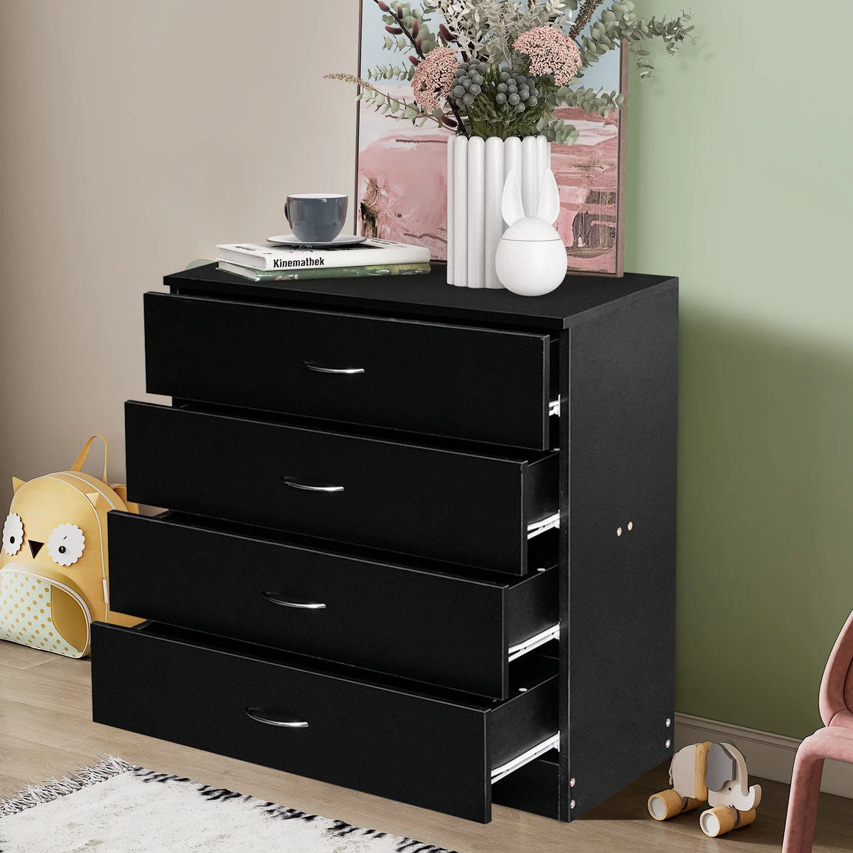 White 3 Drawer Wood Dresser A668387